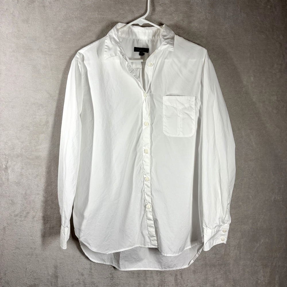 Rag & Bone Classic White Cotton Button Up Shirt Size L Minimalist Clean Modern